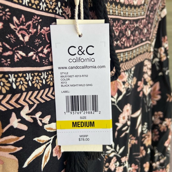 Floral Black and Brown Women's Dress - Picture 7 of 7